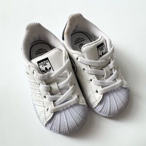 Adidas Kids White and Gray Sneakers